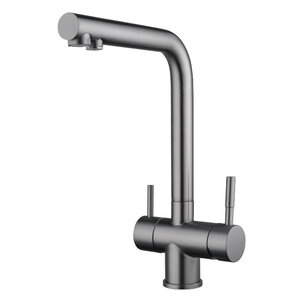 Изображение товара Смеситель для кухонной мойки Shevanik S468T, с подключением к фильтру, вороненая сталь, gunmetal