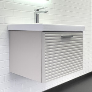 Изображение товара Тумба с раковиной Comfortу Касабланка 60 см подвесная серый шёлк