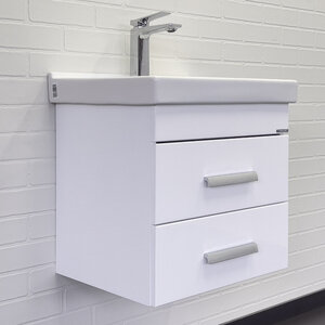 Изображение товара Тумба с раковиной Comfortу Никосия 00-00018022CF подвесная 50 см белый глянец