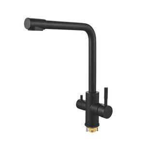 Изображение товара Смеситель для кухонной мойки Shevanik S868H, с подключением к фильтру, цвет черный матовый