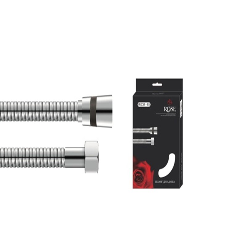 Изображение товара Душевой шланг Rose RE31-15 150 см хром пластиковый защитой от перекручивания