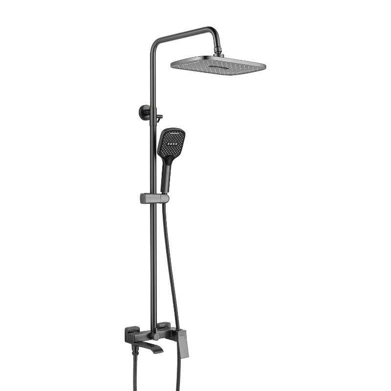 Изображение товара Душевая система Shevanik S4036T Gunmetal - 3 режима, 32x21 см