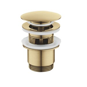 Изображение товара Донный клапан Rose RS01G, с переливом, click-clack, золотой сатин