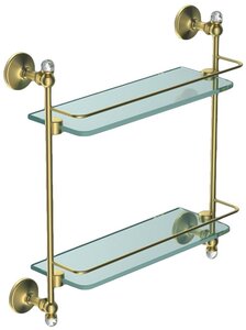 Изображение товара Двойная стеклянная полка Art&Max Antic Crystal AM-E-2682BSJ-Do золото