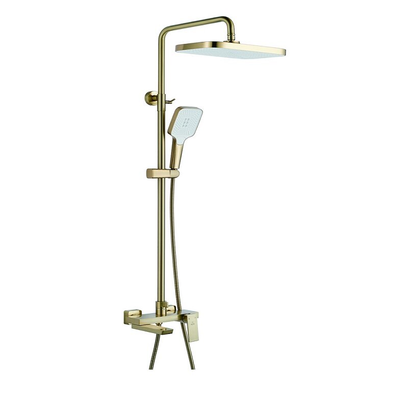 Изображение товара Душевая система Rose R1836G с золотым сатином, 3 режима, регулируемый излив
