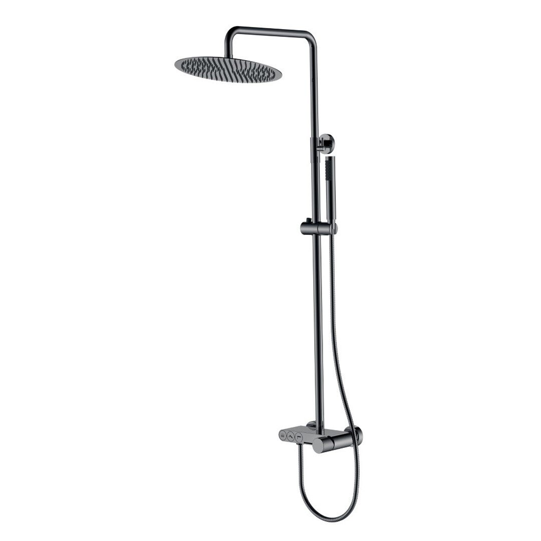 Изображение товара Душевая система Boheme Stick 128-SGM.4 для ванны и душа, shine gun metal Изображение товара Душевая система Boheme Stick 128-SGM.4 для ванны и душа, shine gun metal