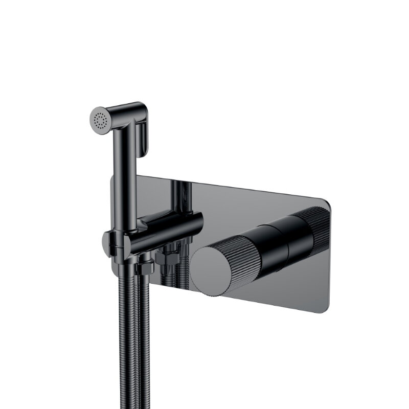 Изображение товара Гигиенический душ Boheme Stick 127-SGM.3 со смесителем, gunmetal, 5 лет гарантии