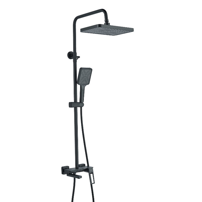 Изображение товара Душевая система Shevanik S6826H черный матовый настенная 3 режима с поворотным изливом
