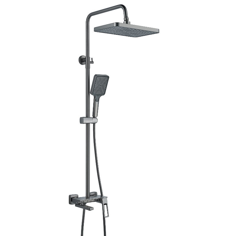 Изображение товара Душевая система Shevanik S6826T, вороненая сталь, gunmetal