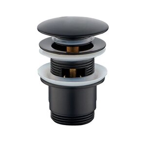 Изображение товара Донный клапан Rose RS01H с переливом click-clack черный