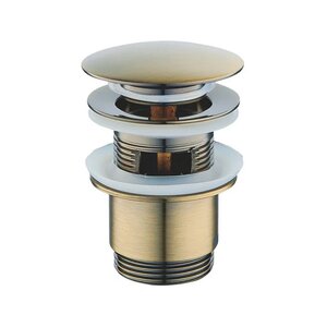 Изображение товара Донный клапан Rose RS01Q с переливом и механизмом click-clack бронза