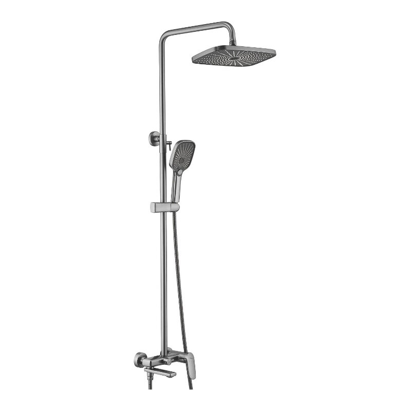 Изображение товара Душевая система Shevanik S8536T вороненая сталь gunmetal для ванной