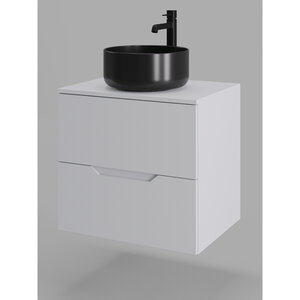 Изображение товара Тумба с раковиной Orange Line Li-60TuwMDF+B07-345B, 60 см, подвесная, цвет белый матовый Soft Touch