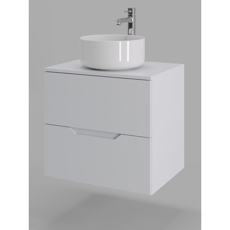 Изображение товара Подвесная тумба с раковиной Orange Line Li-60TuwMDF, белый матовый 60 см