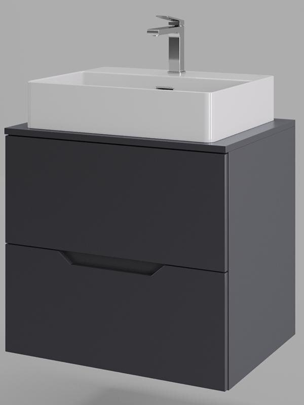Изображение товара Тумба с раковиной Orange Line Li-60TugMDF+B04-500W графит матовый Soft Touch Изображение товара Тумба с раковиной Orange Line Li-60TugMDF+B04-500W графит матовый Soft Touch