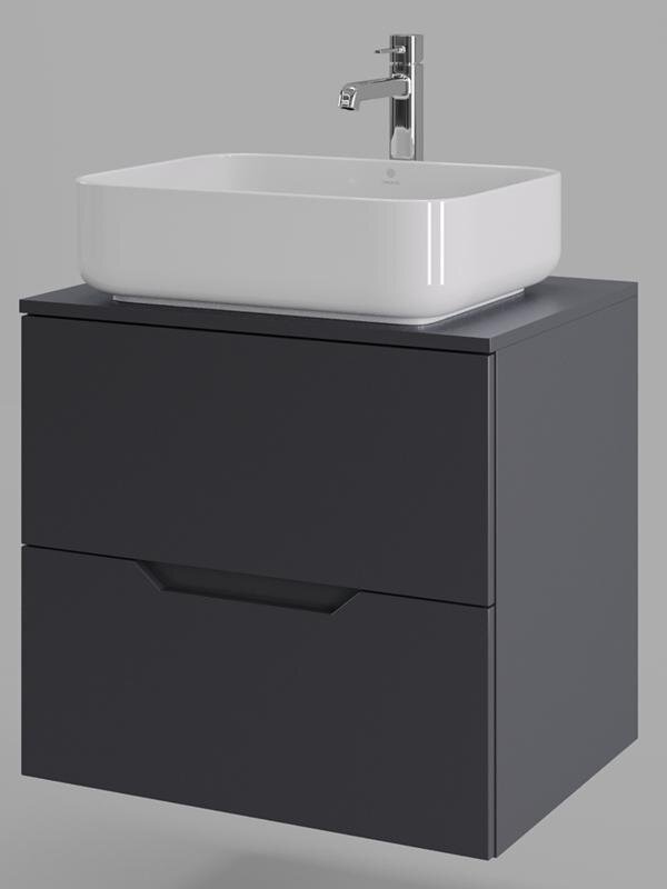 Изображение товара Тумба с раковиной Orange Line Li-60TugMDF+B05-500W, графит матовый Soft Touch Изображение товара Тумба с раковиной Orange Line Li-60TugMDF+B05-500W, графит матовый Soft Touch