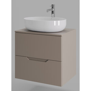 Изображение товара Тумба с раковиной Orange Line Li-60TuLMDF+B05-520W, 60 см, подвесная, цвет латте матовый Soft Touch