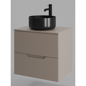 Изображение товара Тумба с раковиной Orange Line Li-60TuLMDF+B07-345B, 60 см, подвесная, цвет латте матовый Soft Touch