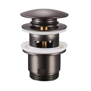 Изображение товара Донный клапан Rose RS01T, с переливом, click-clack, воронёная сталь, gunmetal