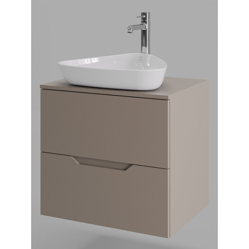 Изображение товара Подвесная тумба с раковиной Orange Line 60 см латте Soft Touch