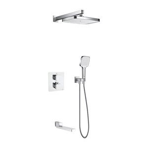 Изображение товара Душевая система Rose R1595F термостатическая, хром белый 5 лет гарантия