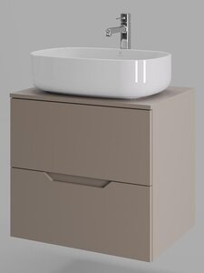 Изображение товара Тумба с раковиной Orange Line Li-60TuLMDF+B07-540W, 60 см, подвесная, цвет латте матовый Soft Touch