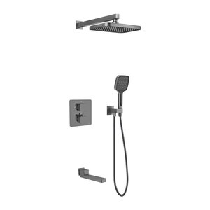 Изображение товара Душевая система Rose R1595T, термостатическая, воронёная сталь, gunmetal