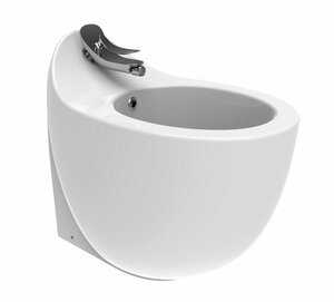 Изображение товара Биде напольное Creavit Foglia, FG500-00CB00E-0000/FG3501/SF198/SF031, со смесителем, сифоном, донным клапаном хром