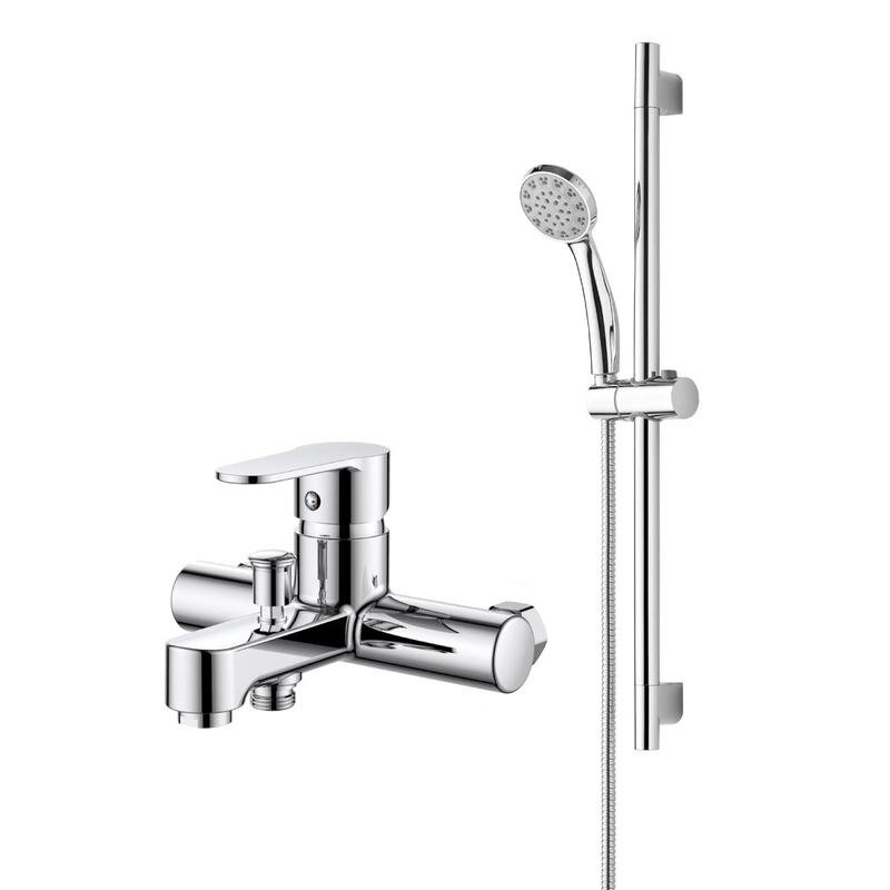 Изображение товара Полимерный смеситель OneLife P07-611cr, для ванны и душа, с душевым гарнитуром, цвет хром