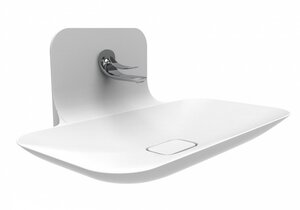 Изображение товара Раковина Creavit Foglia, FG080-00CB00E-0000/FG1401/SF6088/SF066, 80 см, со смесителем, выпуском и сифоном, фарфор, белая