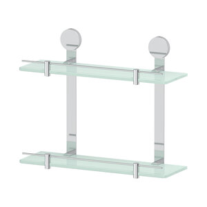 Изображение товара Полка стеклянная Artwelle Harmonie двухъярусная, 40 см, хром, HAR 037