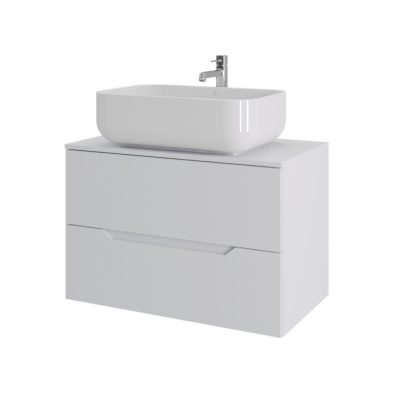 Изображение товара Подвесная тумба с раковиной Orange Line Li-80TuwMDF+B03-600W 80 см белый матовый