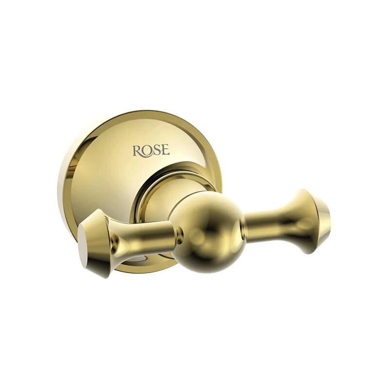 Изображение товара Двойной настенный крючок Rose RG1921E с золотым покрытием, стильный и надежный Изображение товара Двойной настенный крючок Rose RG1921E с золотым покрытием, стильный и надежный