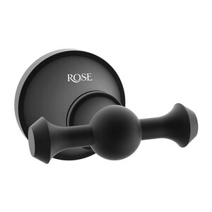 Изображение товара Двойной крючок Rose RG1921H черный из латуни для настенной установки