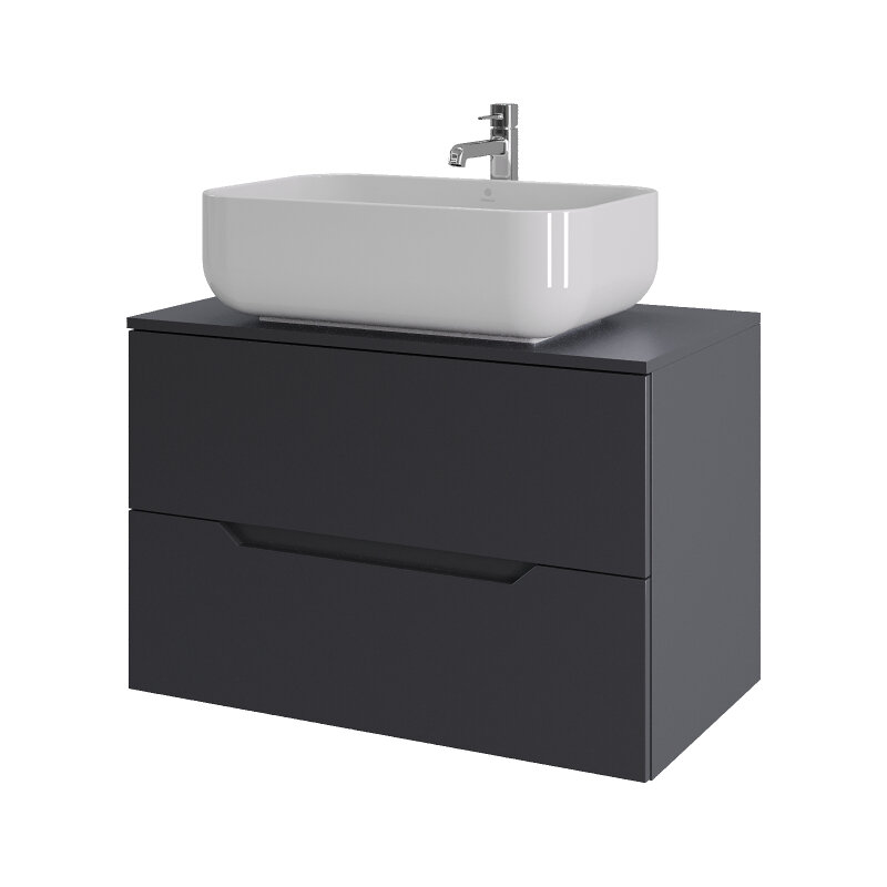 Изображение товара Подвесная тумба с раковиной Orange Line Li-80TugMDF, 80 см, серый, без подсветки