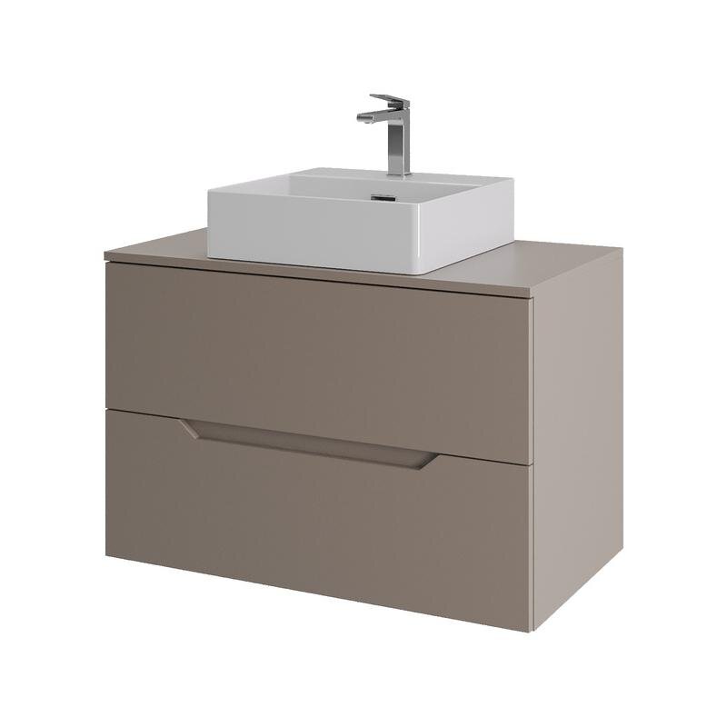 Изображение товара Тумба с раковиной Orange Line Li-80TuLMDF+B04-405W, 80 см, подвесная, цвет латте матовый Soft Touch