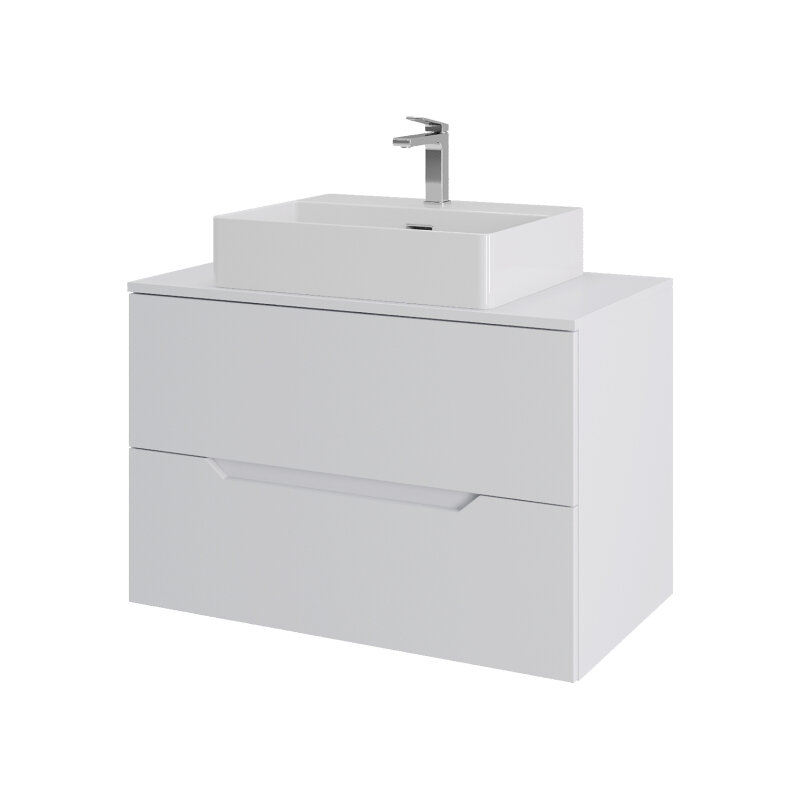 Изображение товара Подвесная тумба с раковиной Orange Line 80 см белая матовая