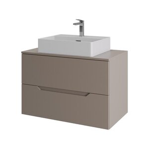 Изображение товара Тумба с раковиной Orange Line Li-80TuLMDF+B04-500W, 80 см, подвесная, цвет латте матовый Soft Touch