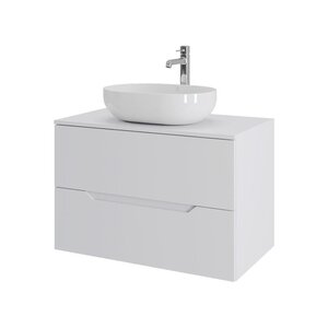 Изображение товара Тумба с раковиной Orange Line Li-80TuwMDF+B05-480W 80 см подвесная белая матовая