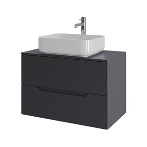 Изображение товара Тумба с раковиной Orange Line Li-80TugMDF+B05-500W, 80 см, подвесная, цвет графит матовый Soft Touch