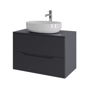 Изображение товара Тумба с раковиной Orange Line Li-80TugMDF+B05-520W, 80 см, подвесная, цвет графит матовый Soft Touch