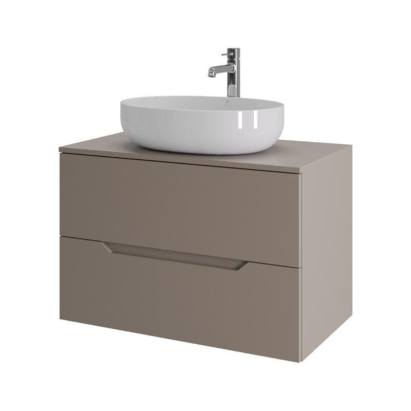 Изображение товара Тумба с раковиной Orange Line Li-80TuLMDF+B05-520W (80 см) латте матовый Soft Touch