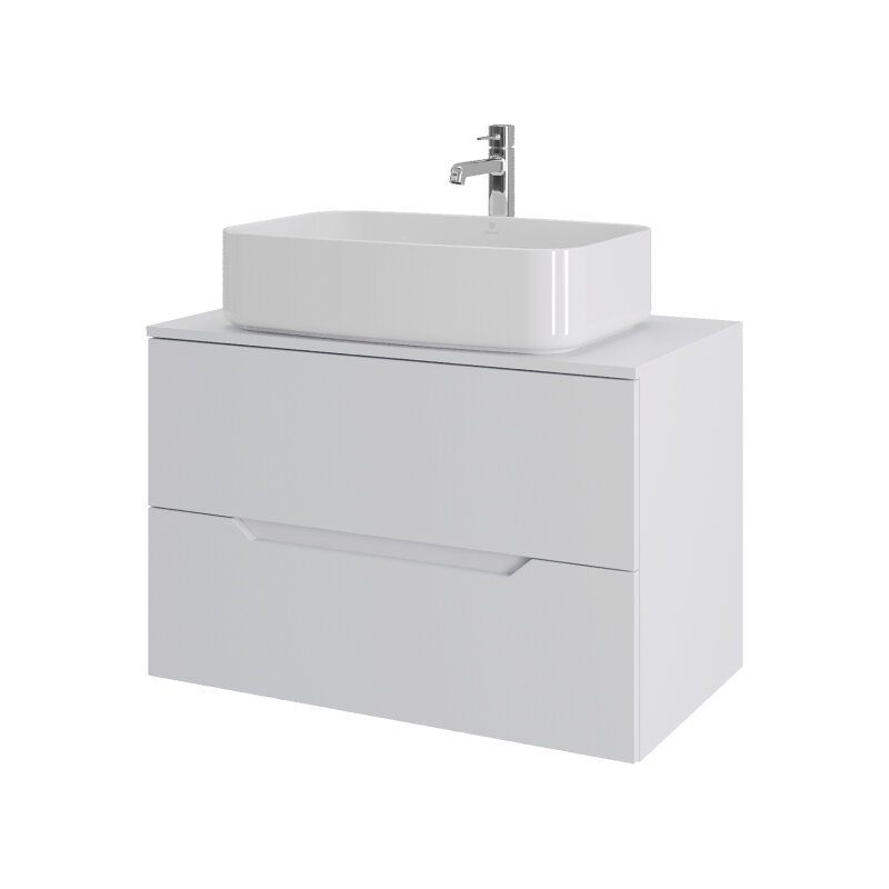 Изображение товара Тумба с раковиной Orange Line Li-80TuwMDF+B07-600W, 80 см, белая