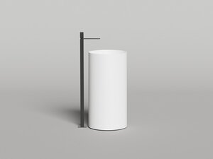 Изображение товара Раковина напольная Salini Armonia Round 01 45 см искусственный камень Белый матовый