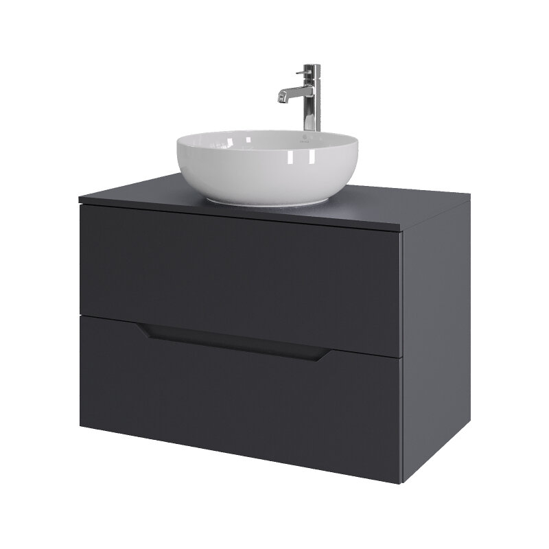 Изображение товара Тумба с раковиной Orange Line Li-80TugMDF, 80 см, графит матовый