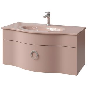 Изображение товара Тумба под раковину Caprigo Nokturn 1313-SF026, 90 см, подвесная, цвет розовый
