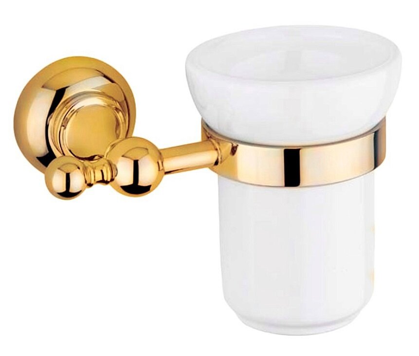 Изображение товара Стакан для зубных щеток Cezares Aphrodite-TUMS-03/24-M, золото 24 карат, настенный