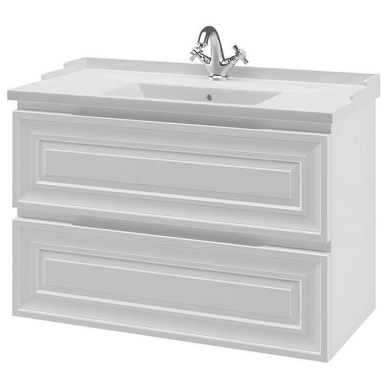 Изображение товара Тумба под раковину Caprigo Ponza 90 см белая подвесная МДФ Россия