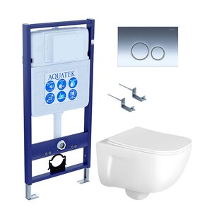 Изображение товара Инсталляция Aquatek Standart SET AQUATEK ДИВА-018 4в1 с унитазом безободковым микролифт
