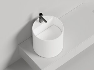 Изображение товара Раковина Salini Armonia Round Top 03, 130423TM, 45 см, из искусственного камня S-Stone, белый матовый